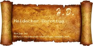 Heidecker Dorottya névjegykártya